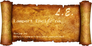 Lampert Enciána névjegykártya
